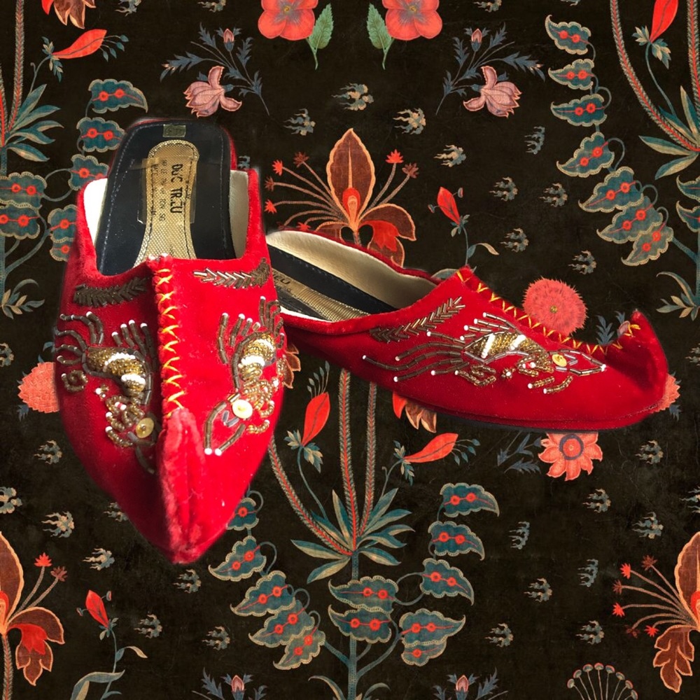 Velvet Shoes w/ Pointed Toes